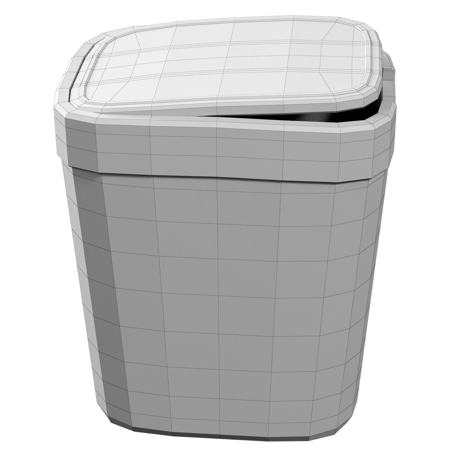  Trash Can Old Low-poly 3D model_3