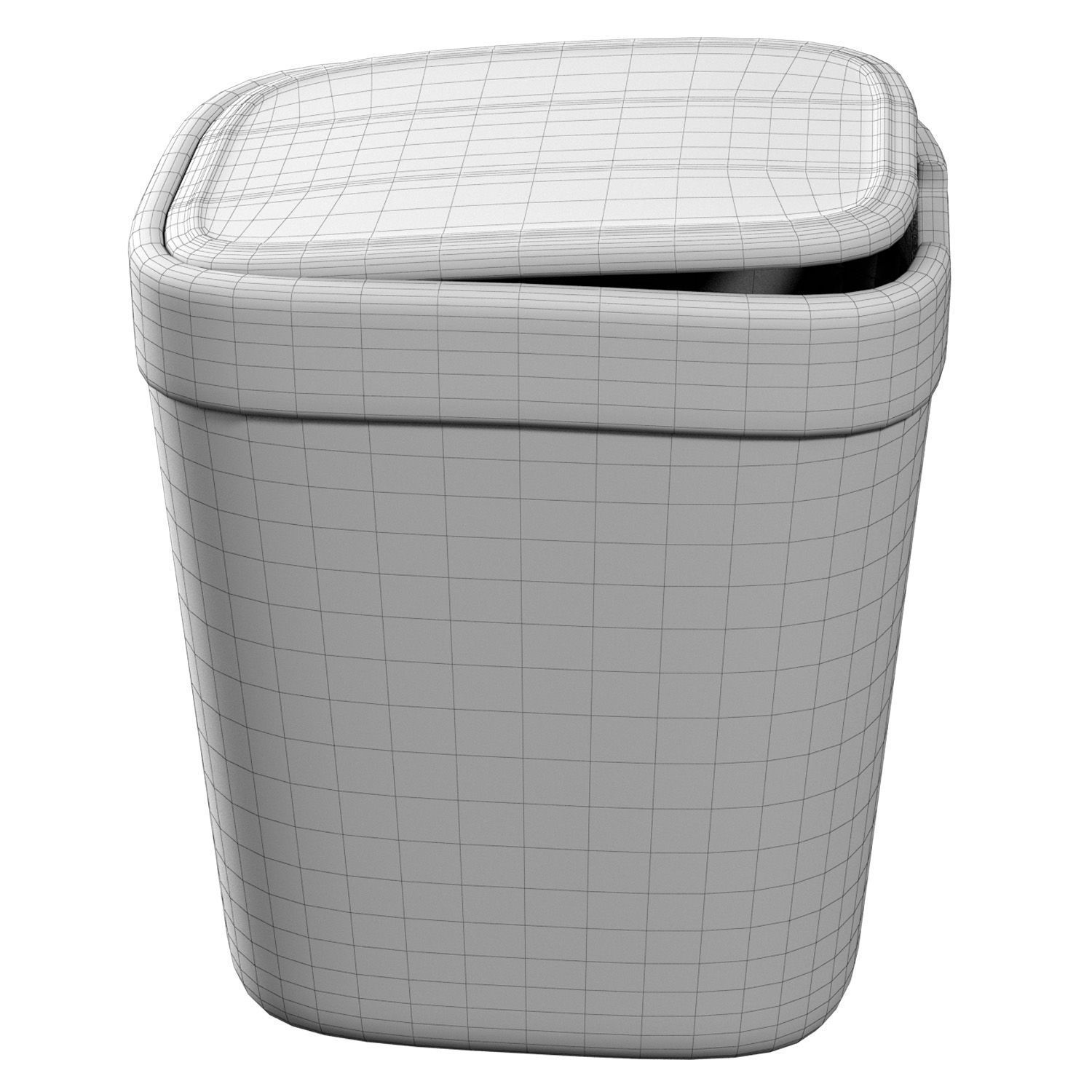  Trash Can Old Low-poly 3D model_4