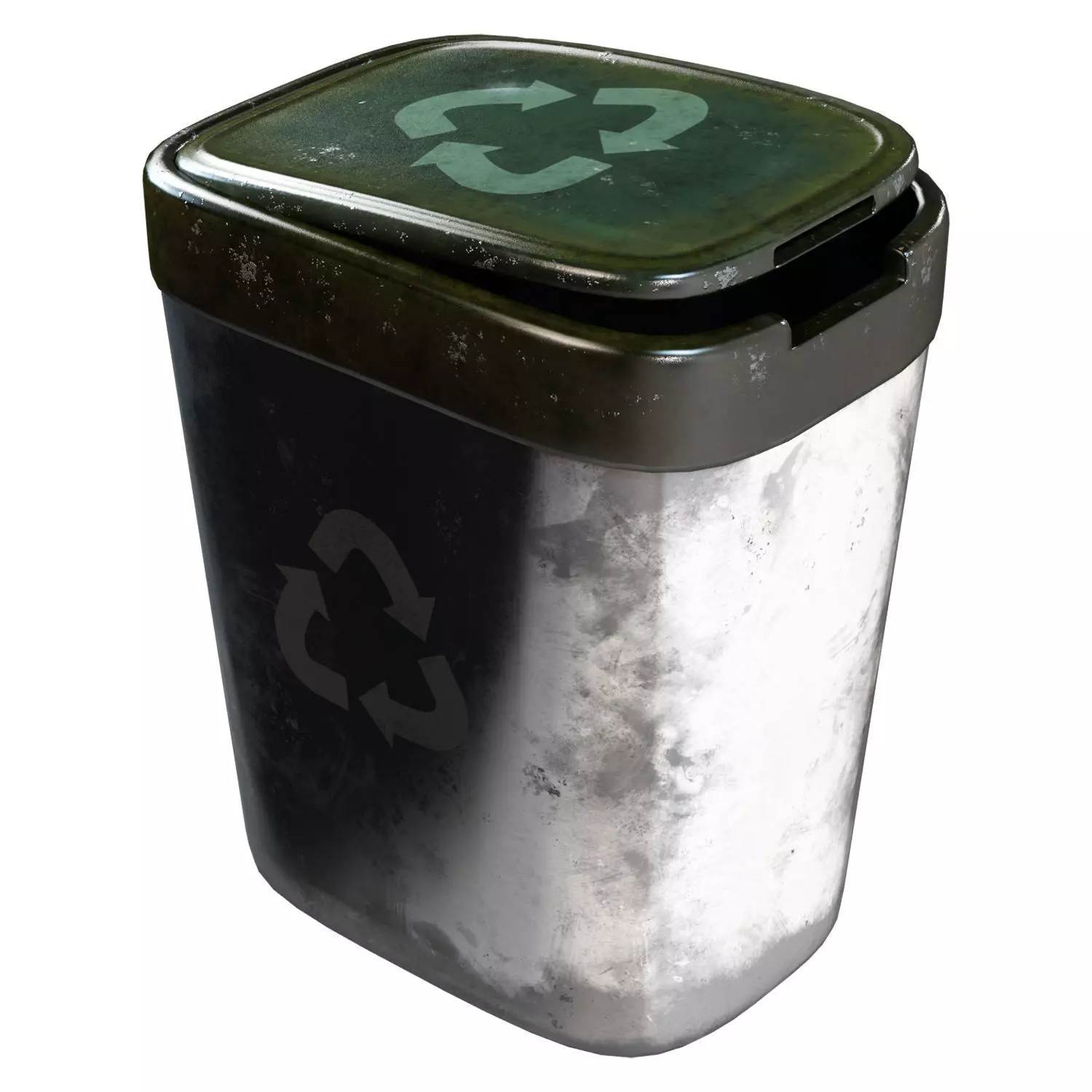  Trash Can Old Low-poly 3D model_0