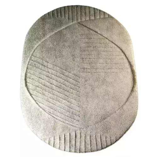 Oval Funky Rug Low-poly 3D model