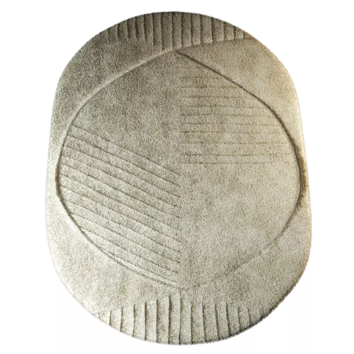 Oval Funky Rug Low-poly 3D model_0