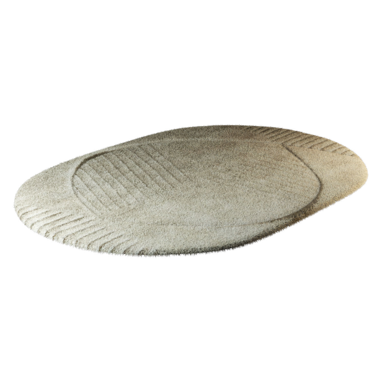 Oval Funky Rug Low-poly 3D model_1
