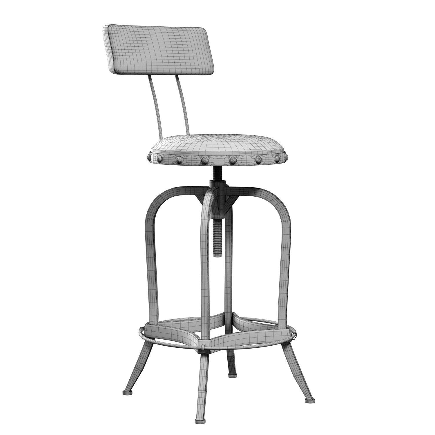 Vlippu Barstool Low-poly 3D model_4