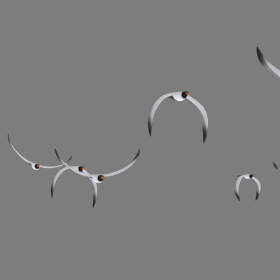 Flock of birds Animated 3D model_7