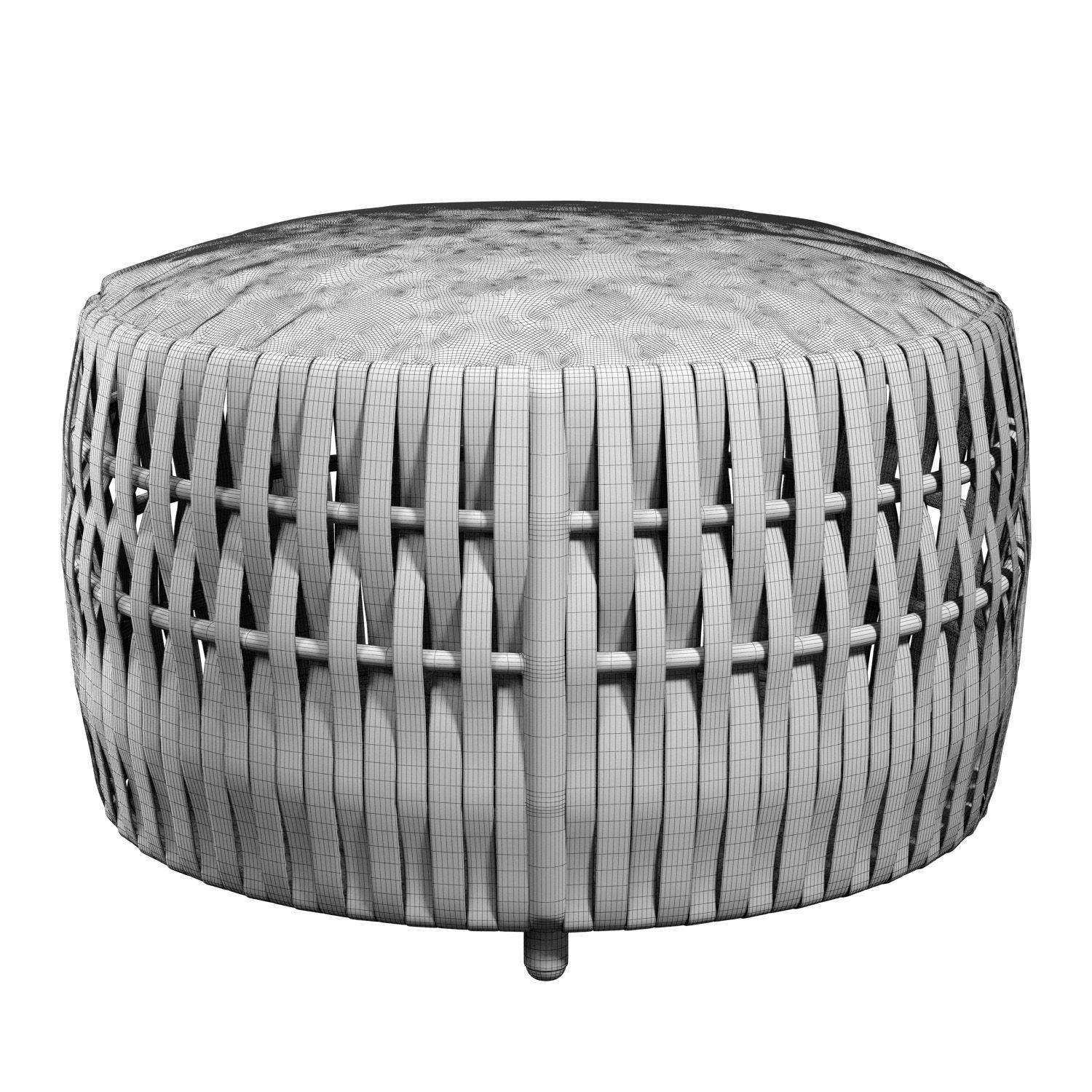 Round Wrapped Pouf 3D model_4