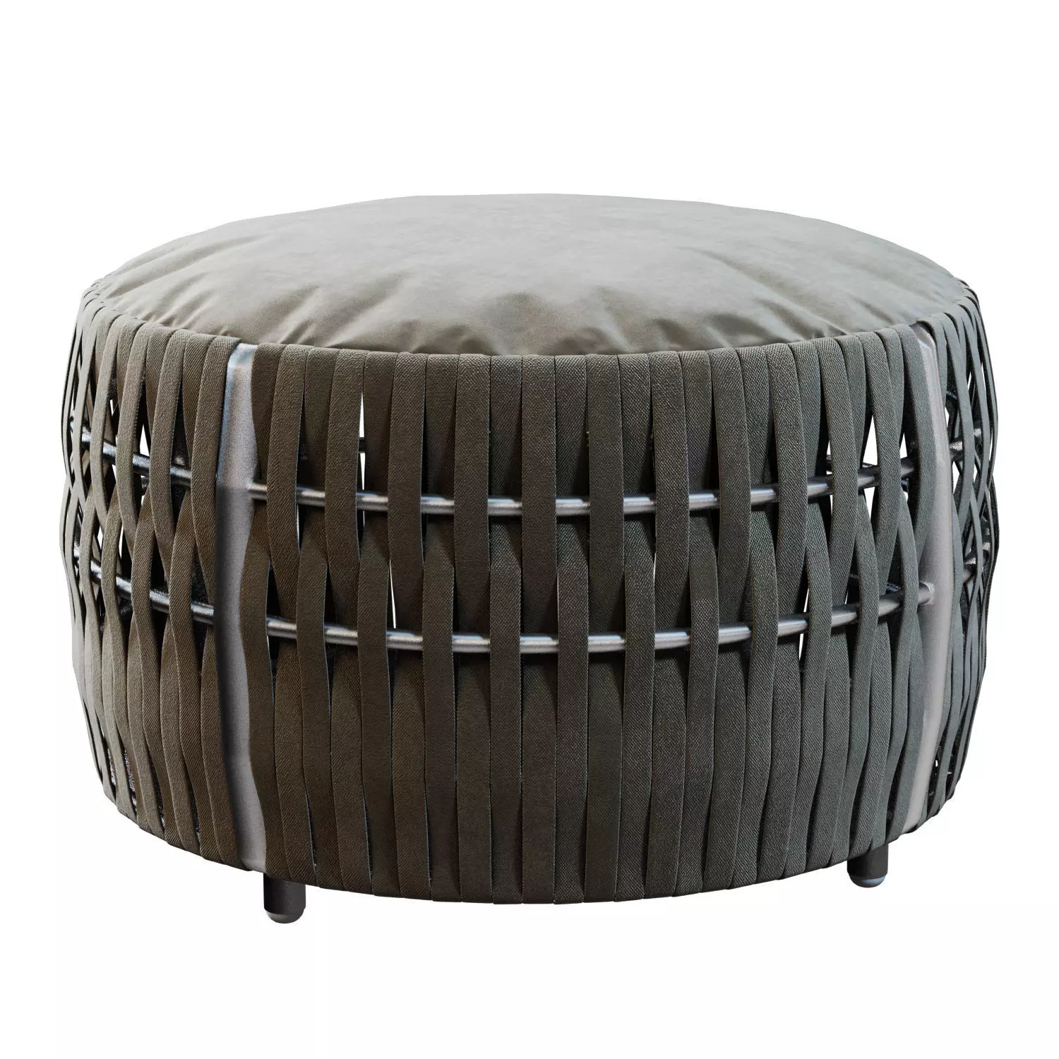 Round Wrapped Pouf 3D model_0