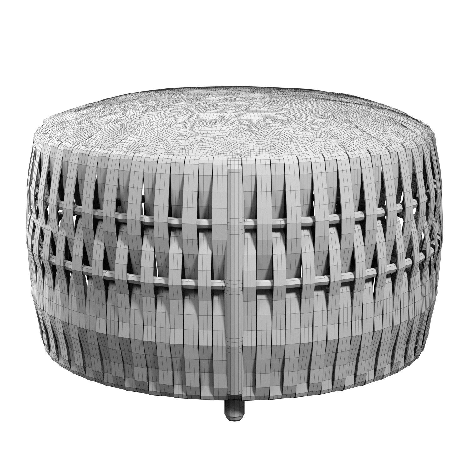 Round Wrapped Pouf 3D model_3