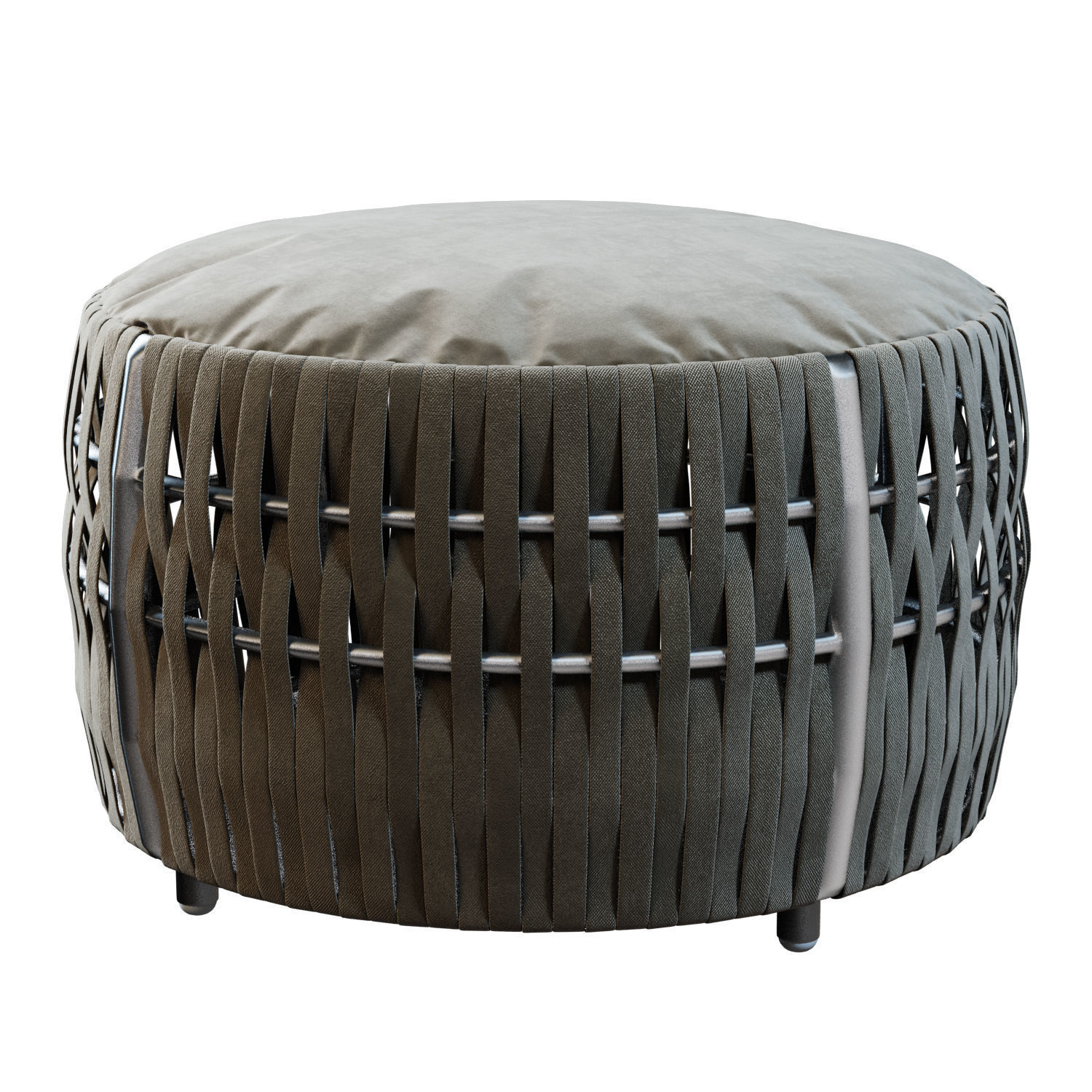Round Wrapped Pouf 3D model_1