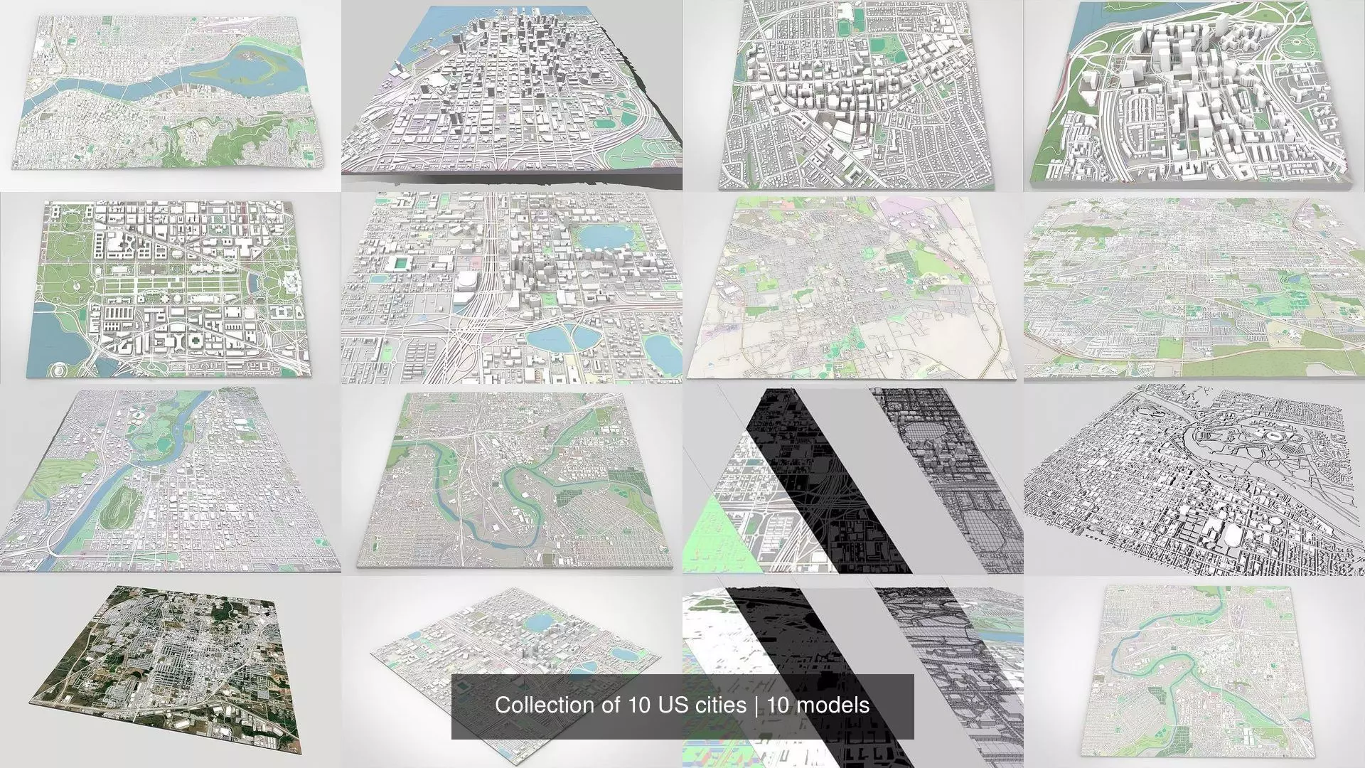 Collection of 10 US cities _0