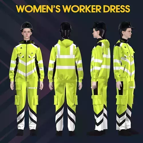 Women  Worker Dress 3D Model 