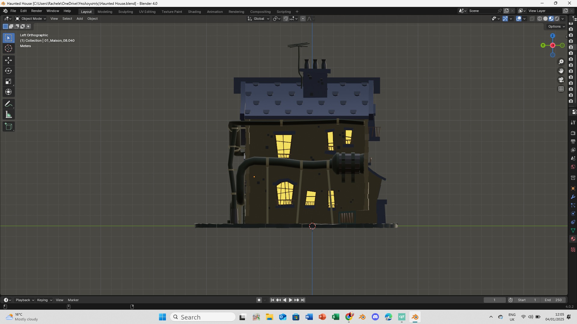 Haunted house Low-poly 3D model_4