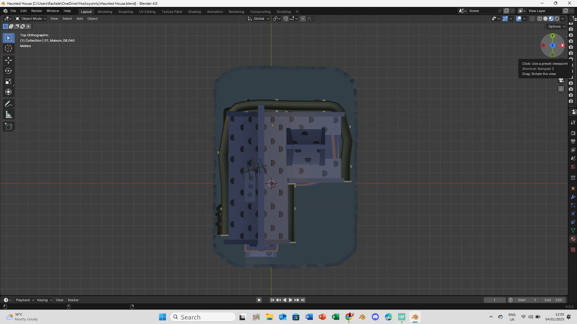 Haunted house Low-poly 3D model_5
