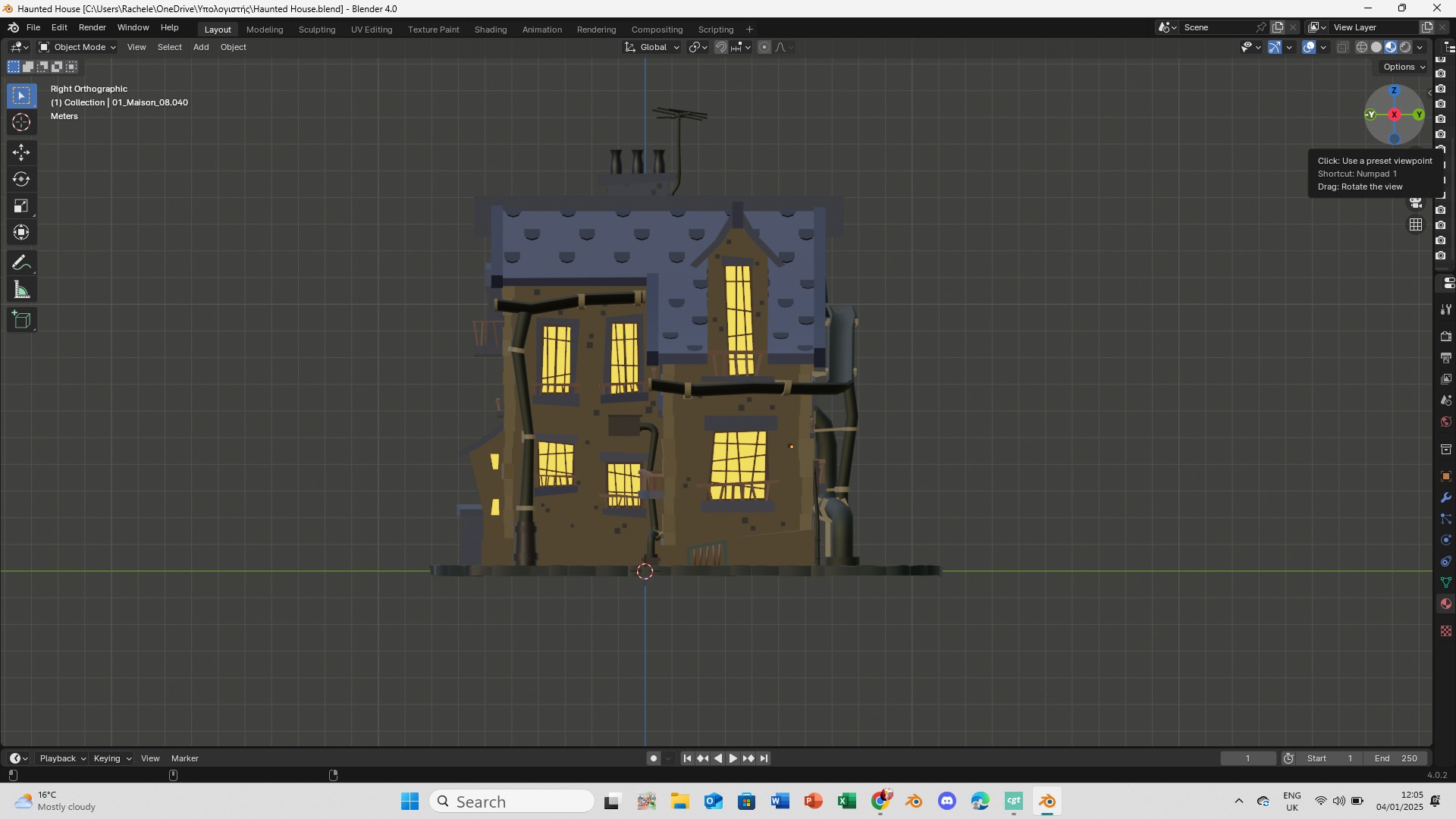 Haunted house Low-poly 3D model_3