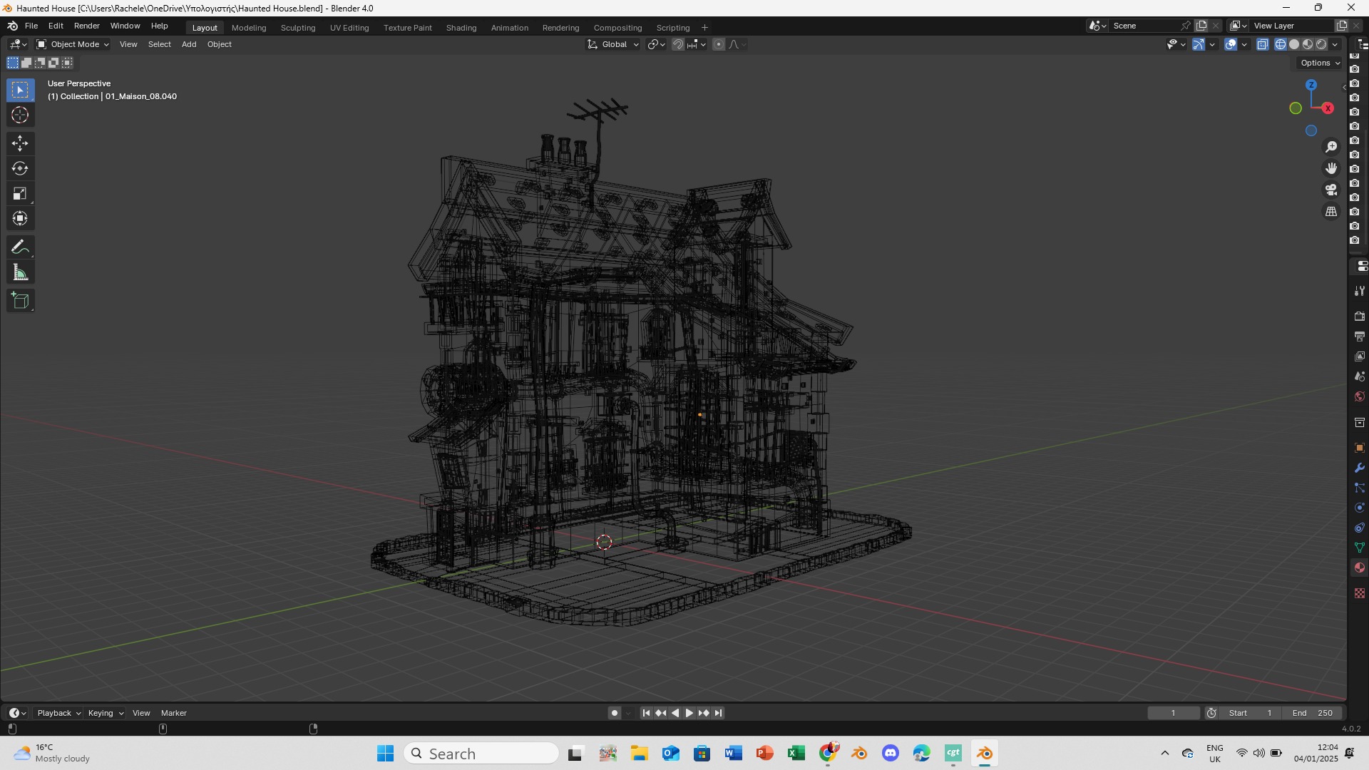 Haunted house Low-poly 3D model_9