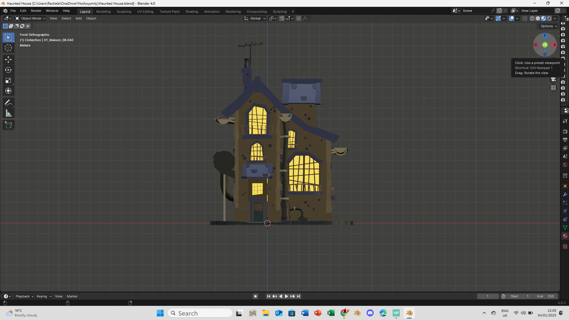 Haunted house Low-poly 3D model_1