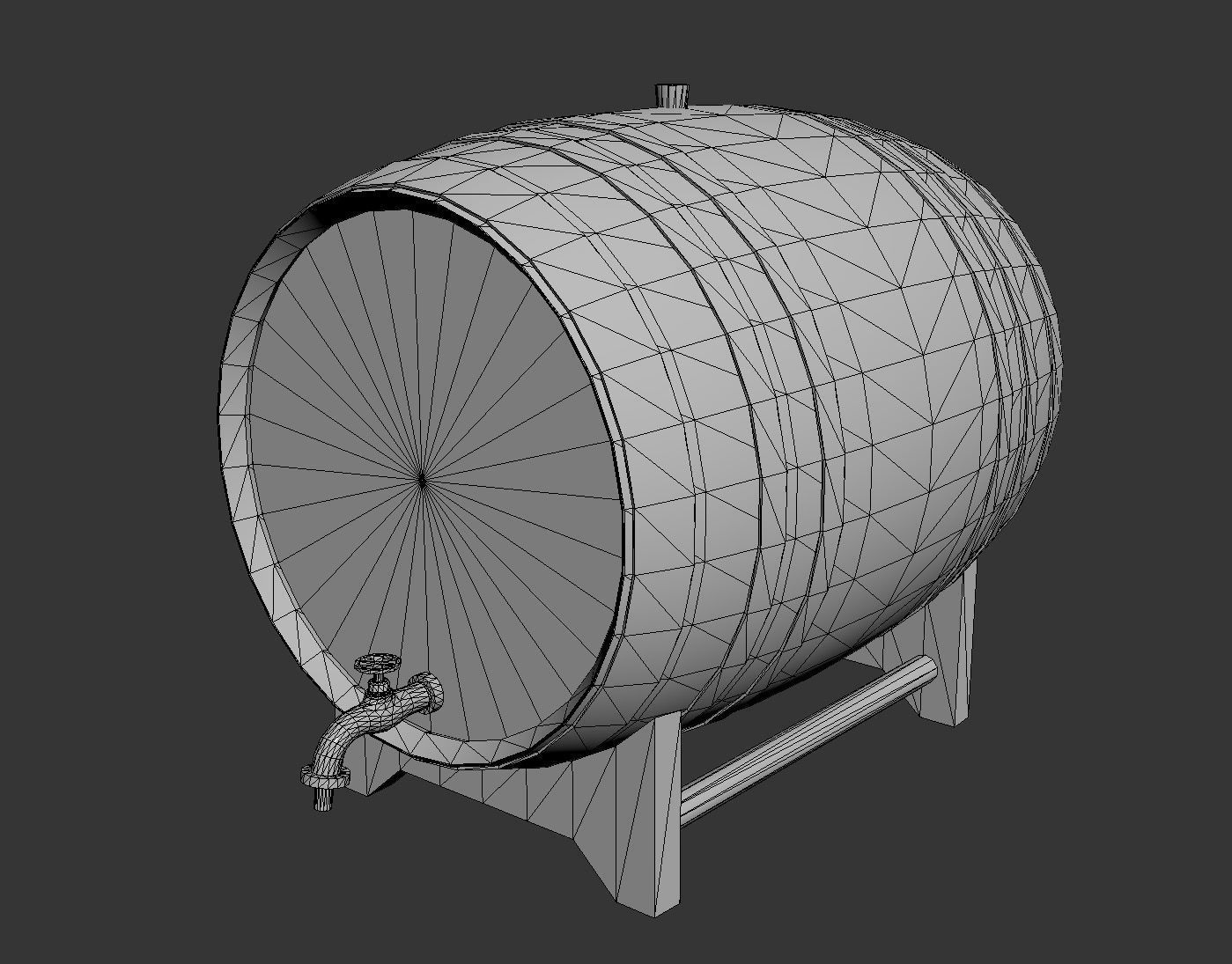 Wooden Barrel Low-poly 3D model Low-poly 3D model_8
