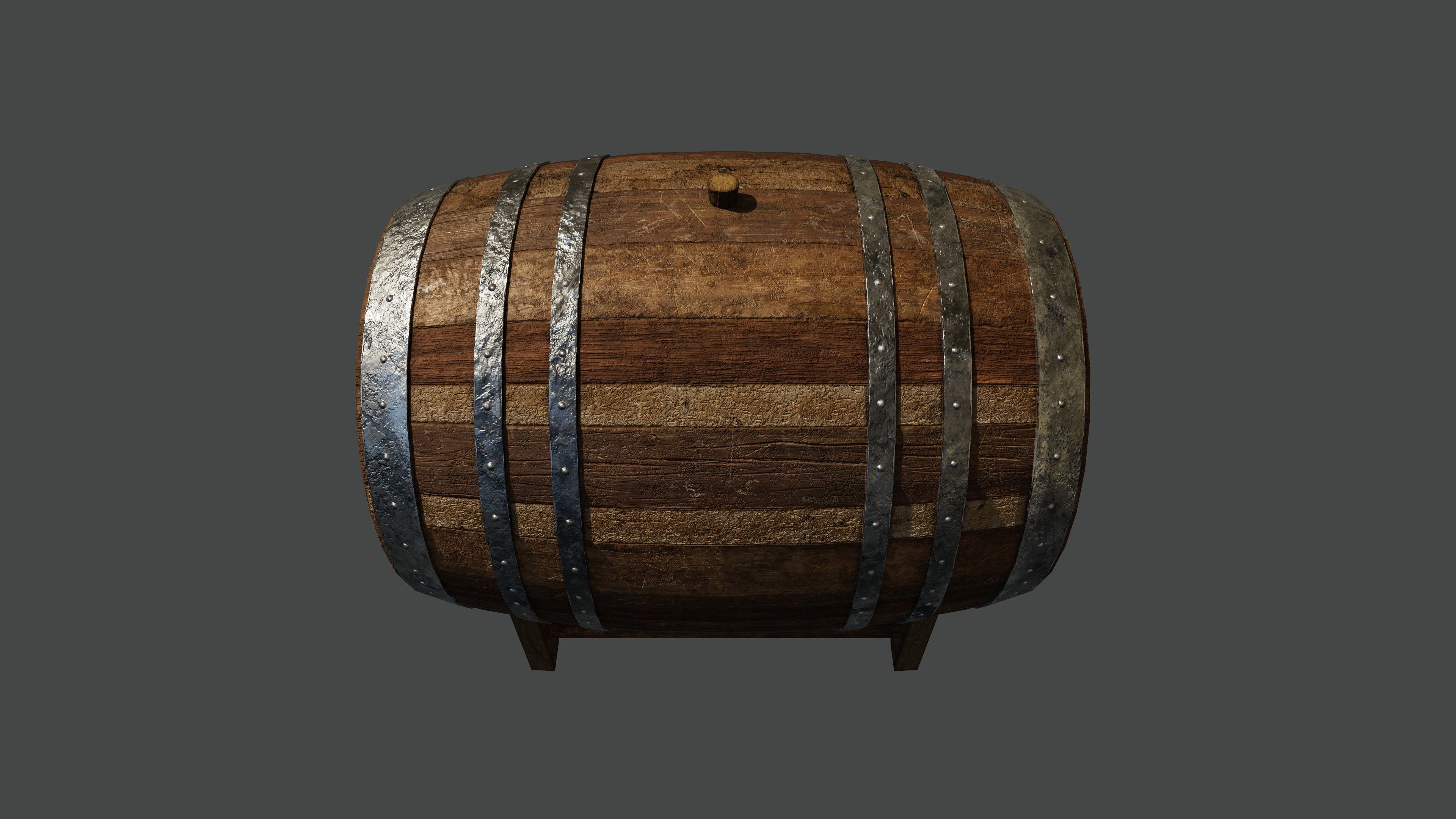 Wooden Barrel Low-poly 3D model Low-poly 3D model_5