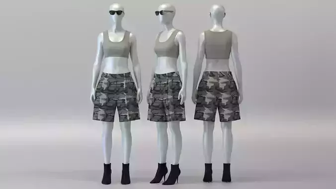 Camo Bermuda Shorts and Tank Top Set