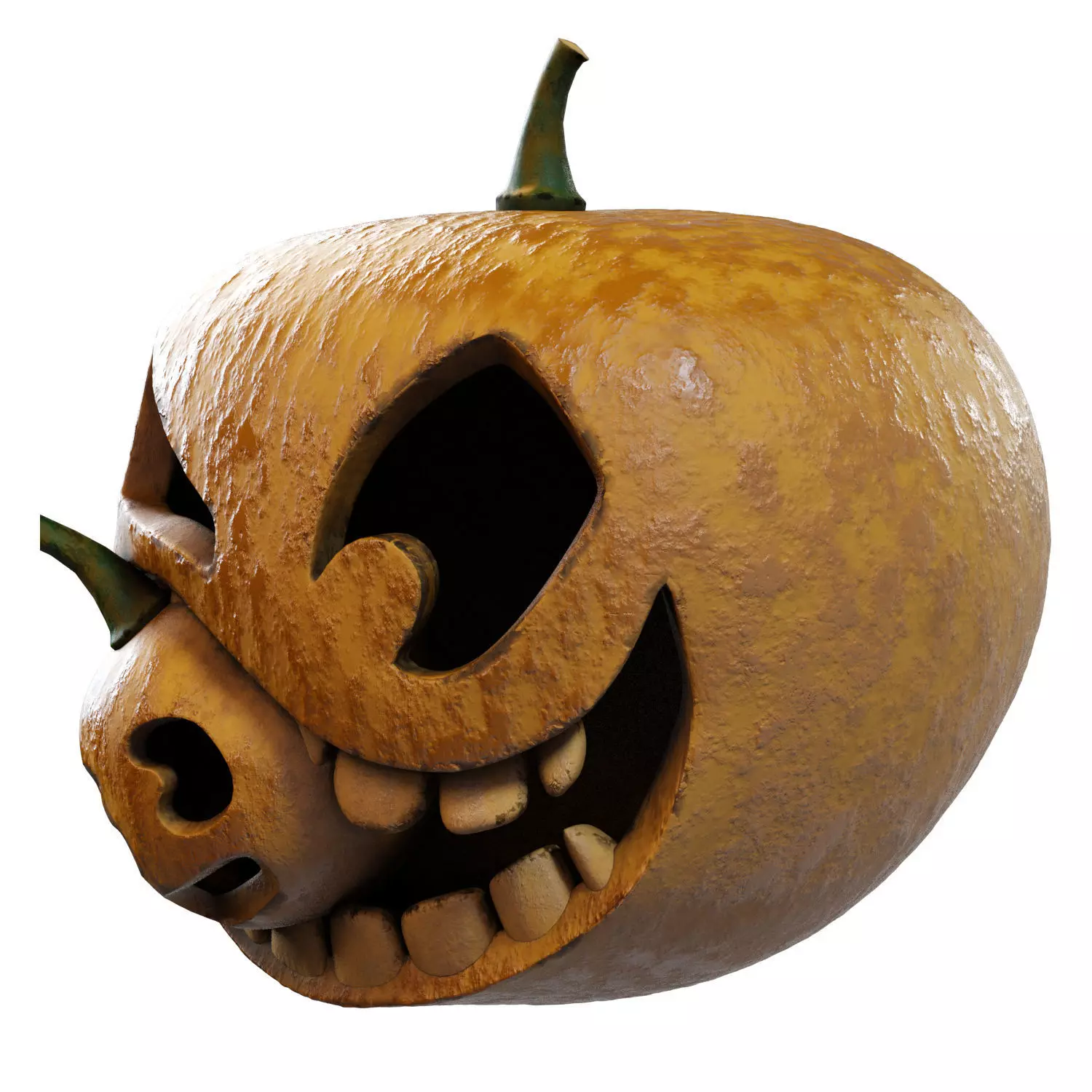 Double Halloween Pumpkin Low-poly 3D model