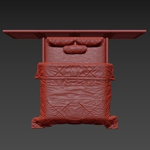 Bed Vanila 3D model 4