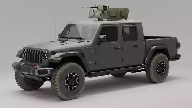jeep gladiator armored Low-poly 3D model
