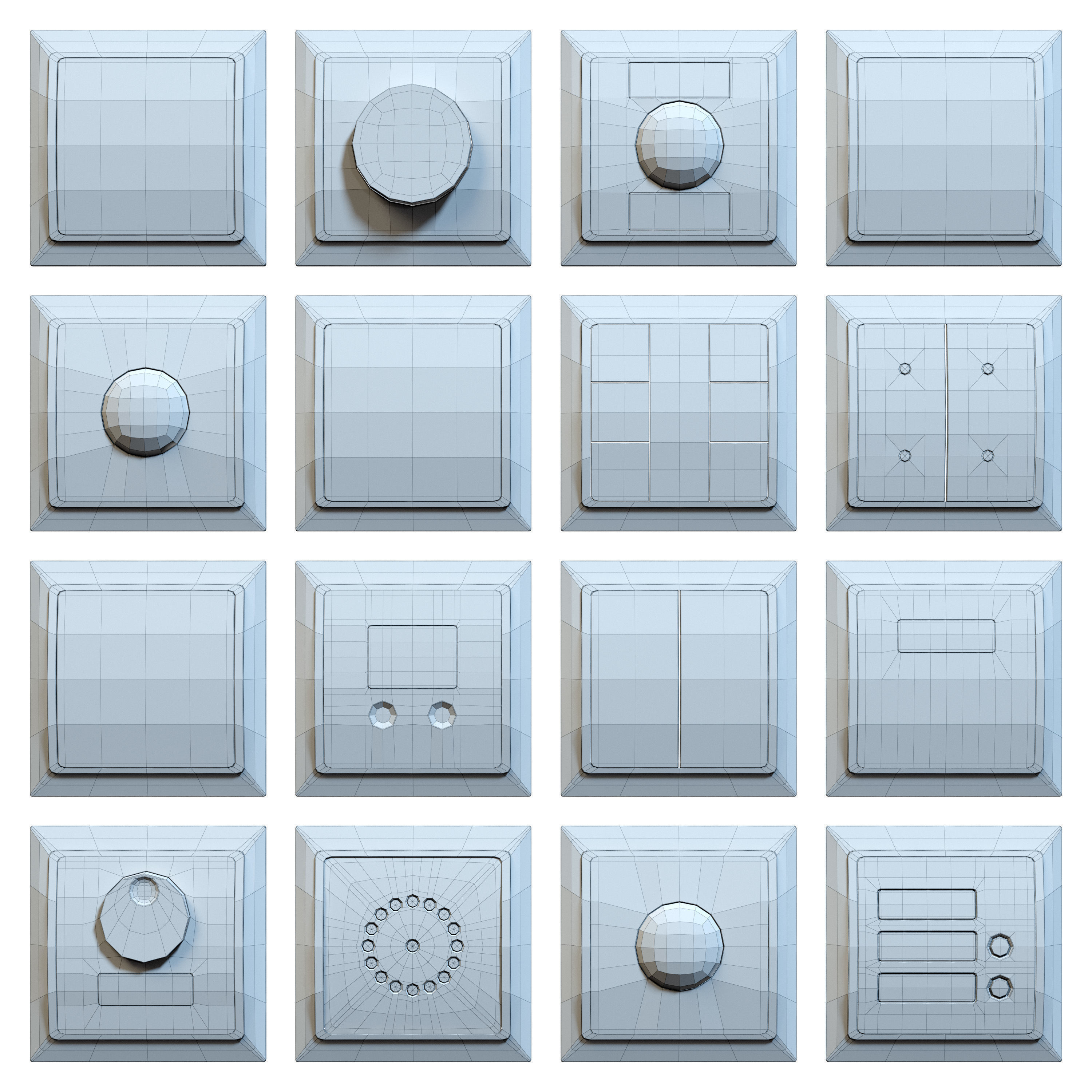 Eltako Smart Frames Set Low-poly 3D model_3