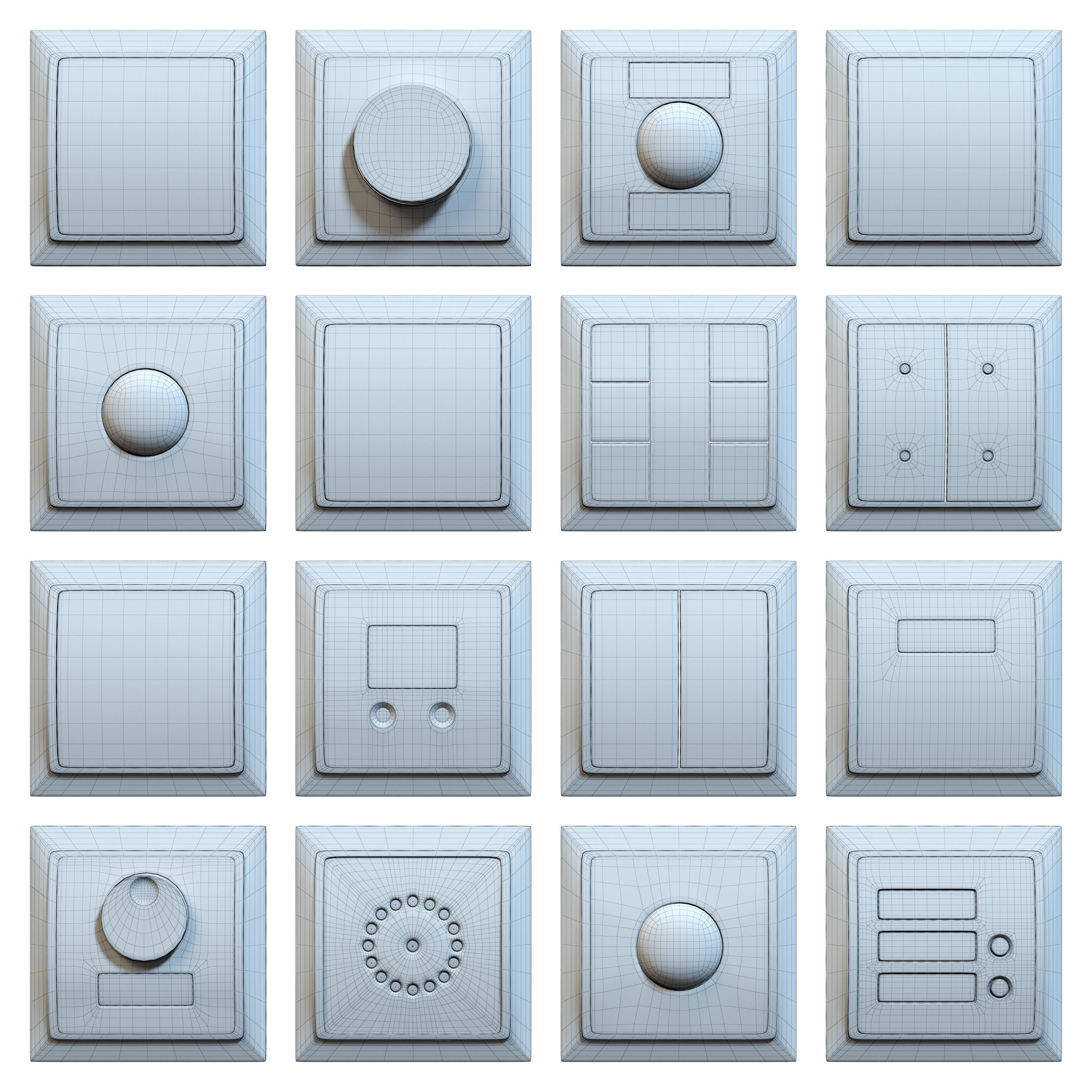 Eltako Smart Frames Set Low-poly 3D model_4