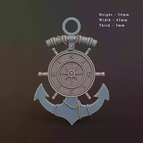 Marine Anchor Pendant - 3D Printable