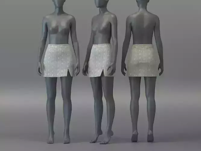 Eyelet Skirt with Slit