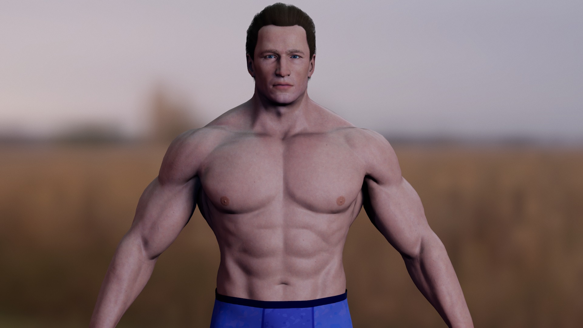 Bodybuilder v02 Low-poly 3D model_12