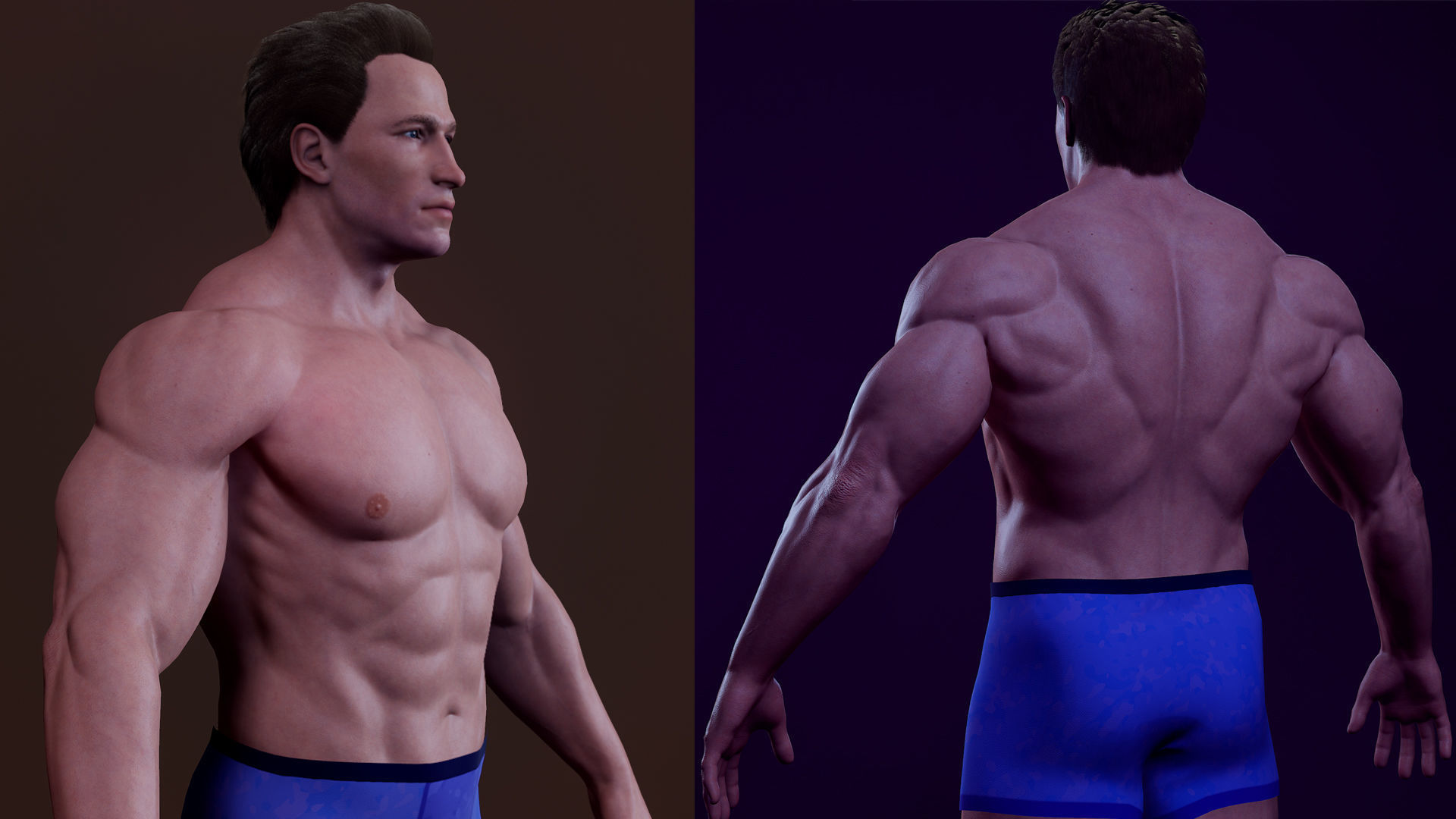 Bodybuilder v02 Low-poly 3D model_3