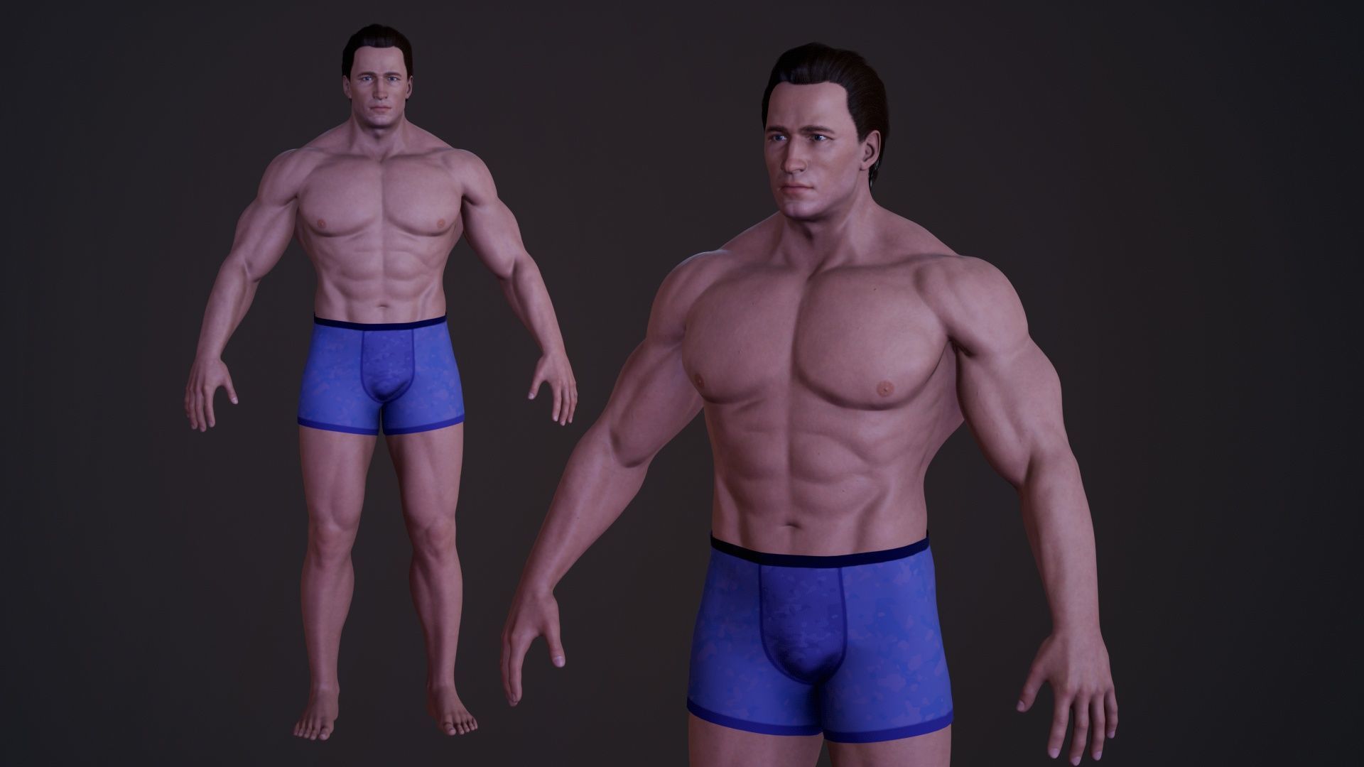 Bodybuilder v02 Low-poly 3D model_1