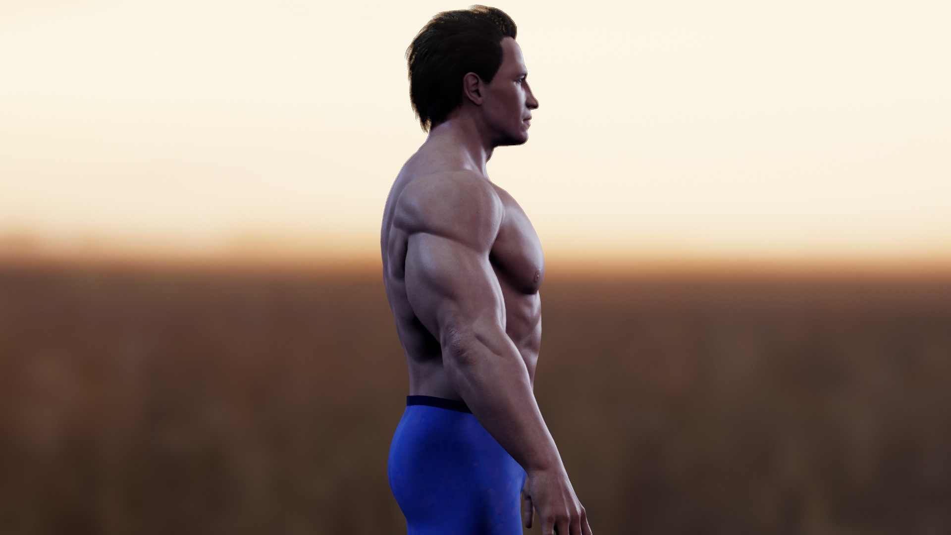 Bodybuilder v02 Low-poly 3D model_7