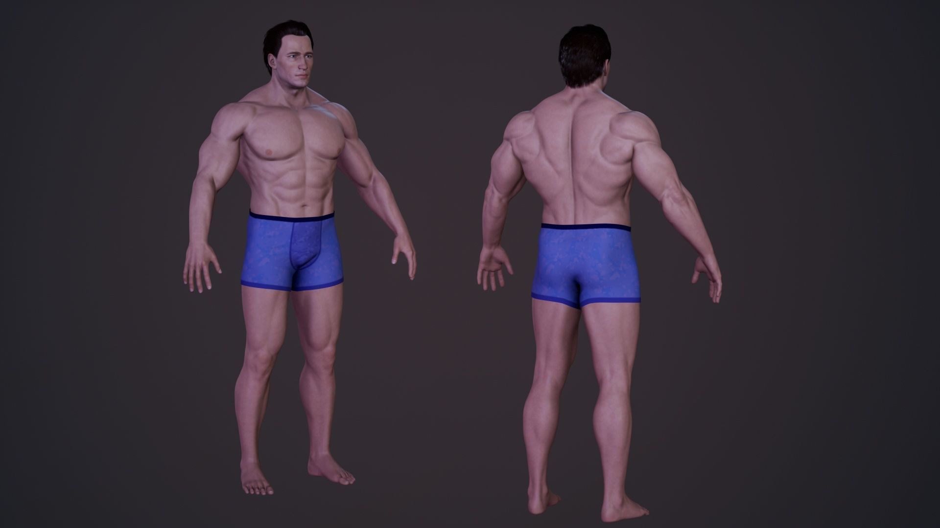 Bodybuilder v02 Low-poly 3D model_6