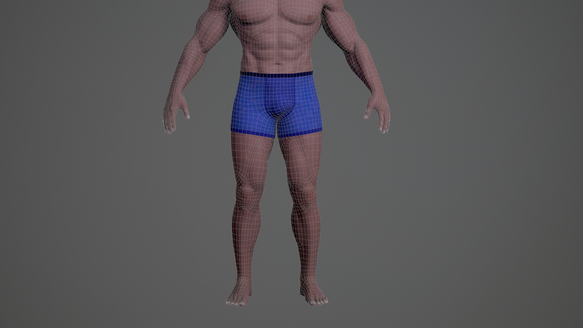 Bodybuilder v02 Low-poly 3D model_19