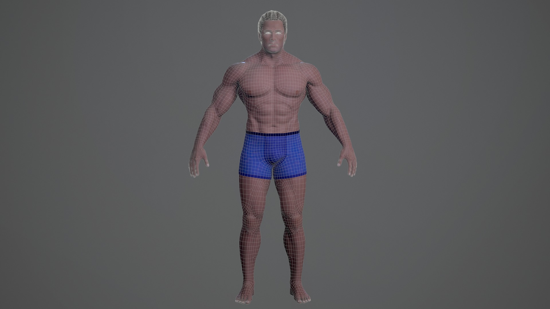 Bodybuilder v02 Low-poly 3D model_23