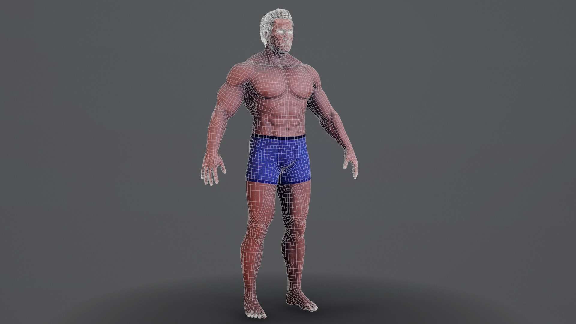 Bodybuilder v02 Low-poly 3D model_20