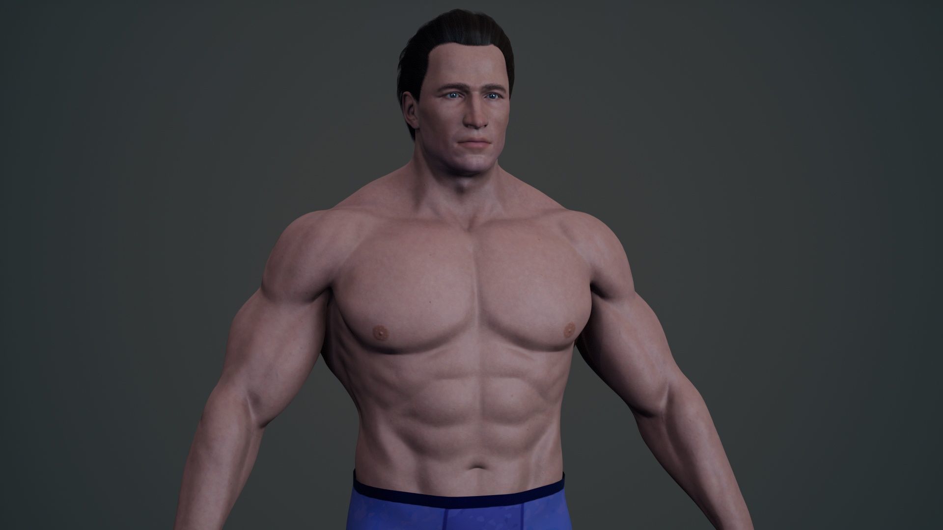 Bodybuilder v02 Low-poly 3D model_4