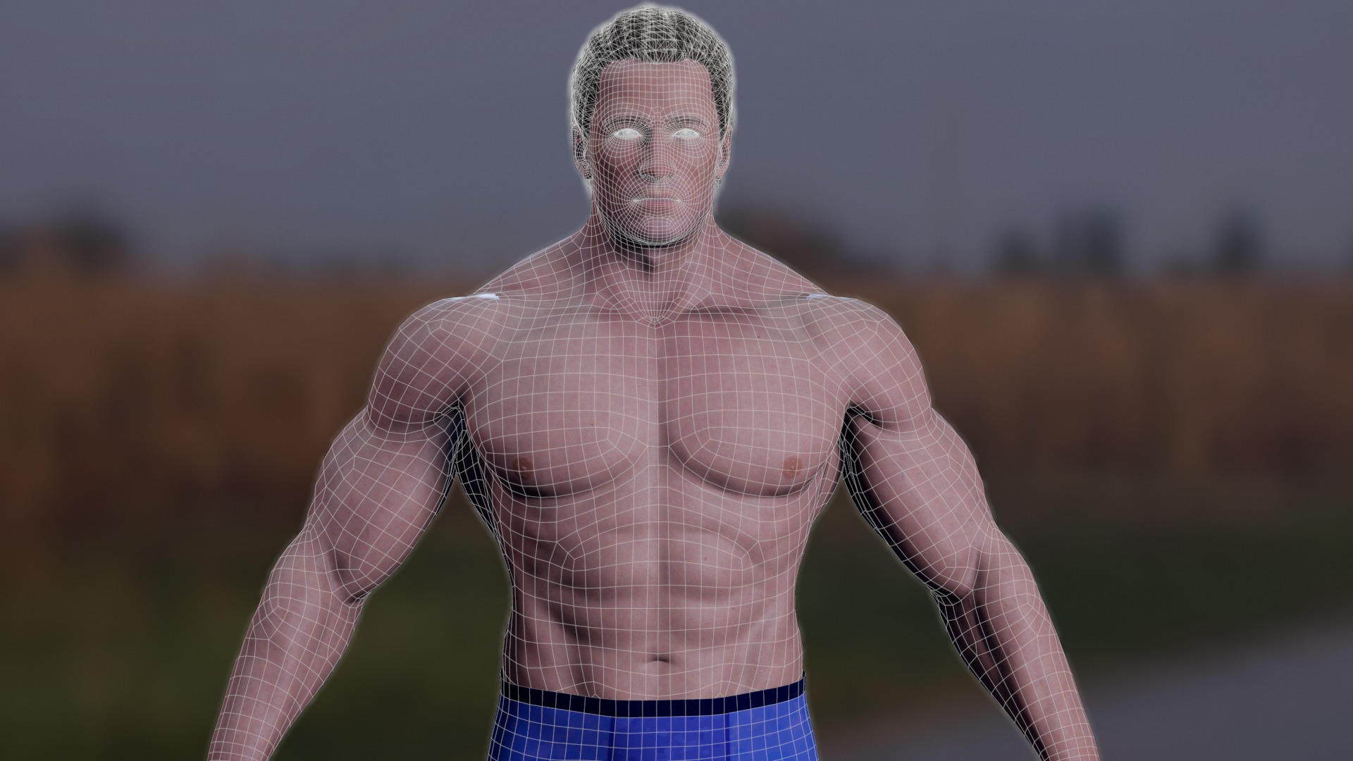 Bodybuilder v02 Low-poly 3D model_15