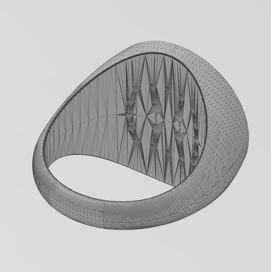 Top square cluster and halo diamond round signet Us sizes 8to11 3D print model_15