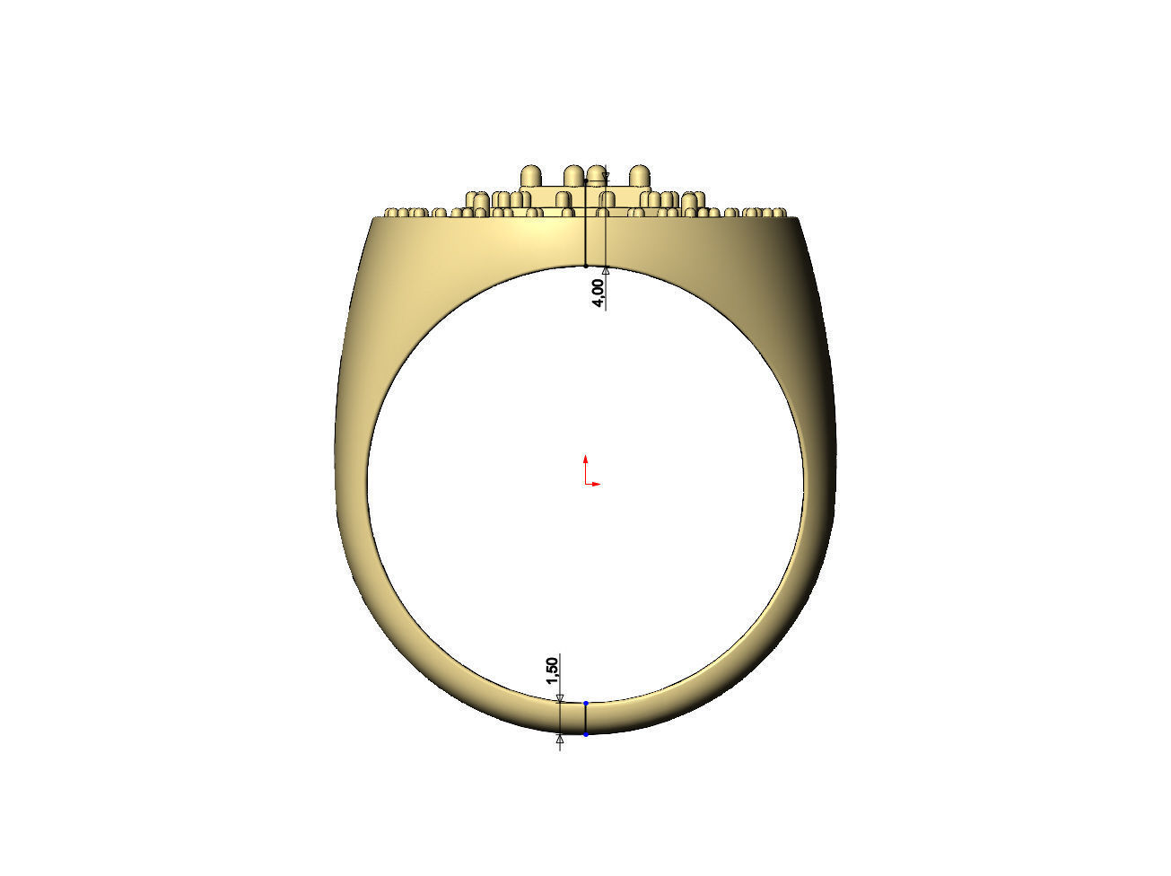 Top square cluster and halo diamond round signet Us sizes 8to11 3D print model_7