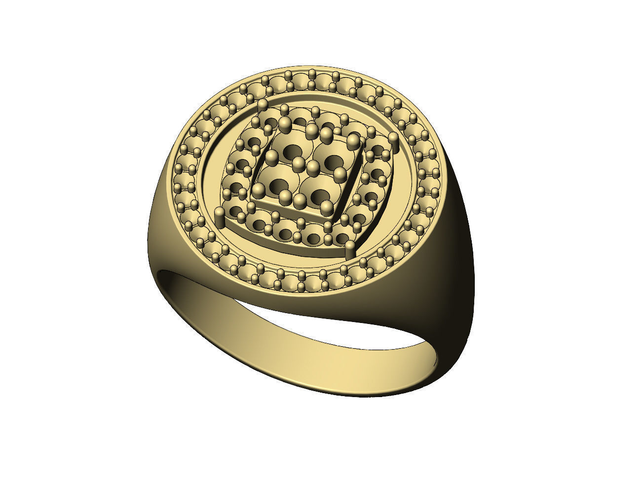 Top square cluster and halo diamond round signet Us sizes 8to11 3D print model_5