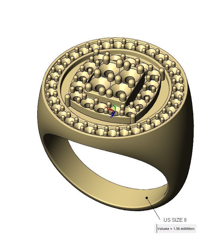 Top square cluster and halo diamond round signet Us sizes 8to11 3D print model_16