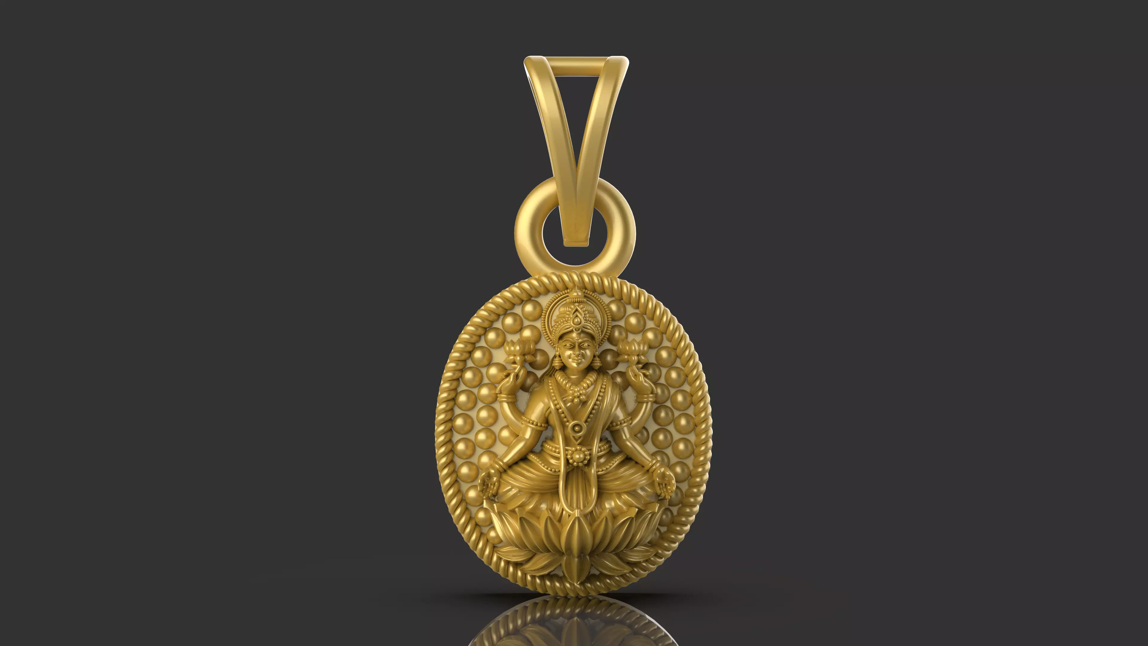 Lucky Lakshmi Pendant - 0060 3D print model_0