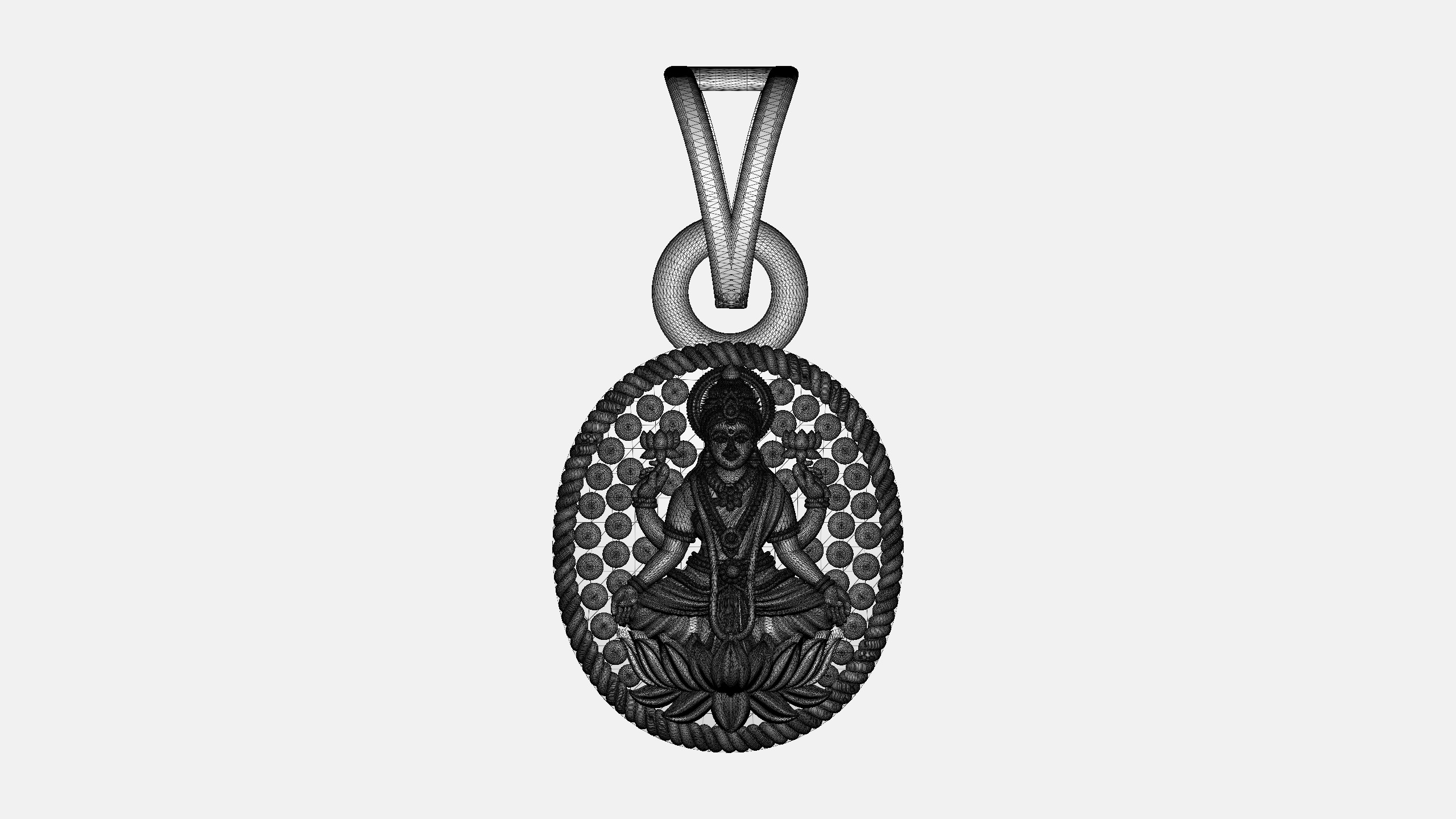 Lucky Lakshmi Pendant - 0060 3D print model_9