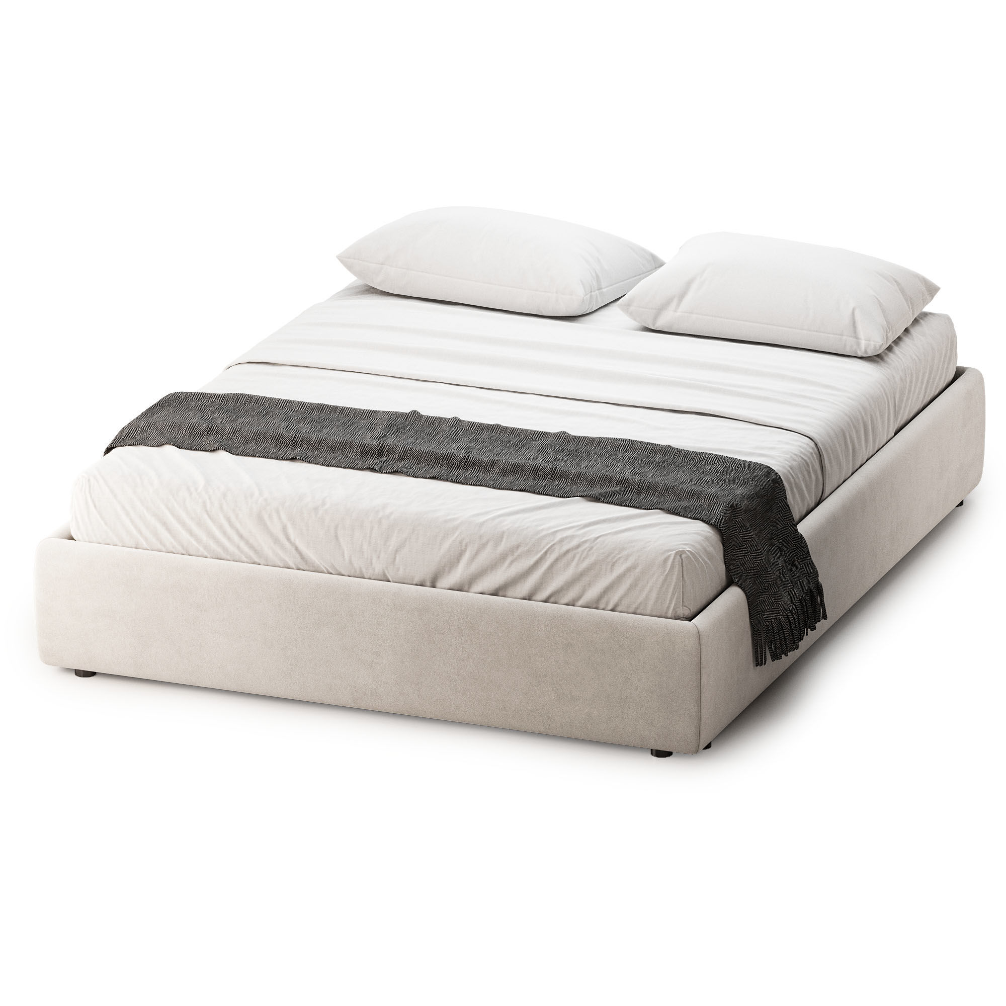 Modular Bed Frame 3D model_1