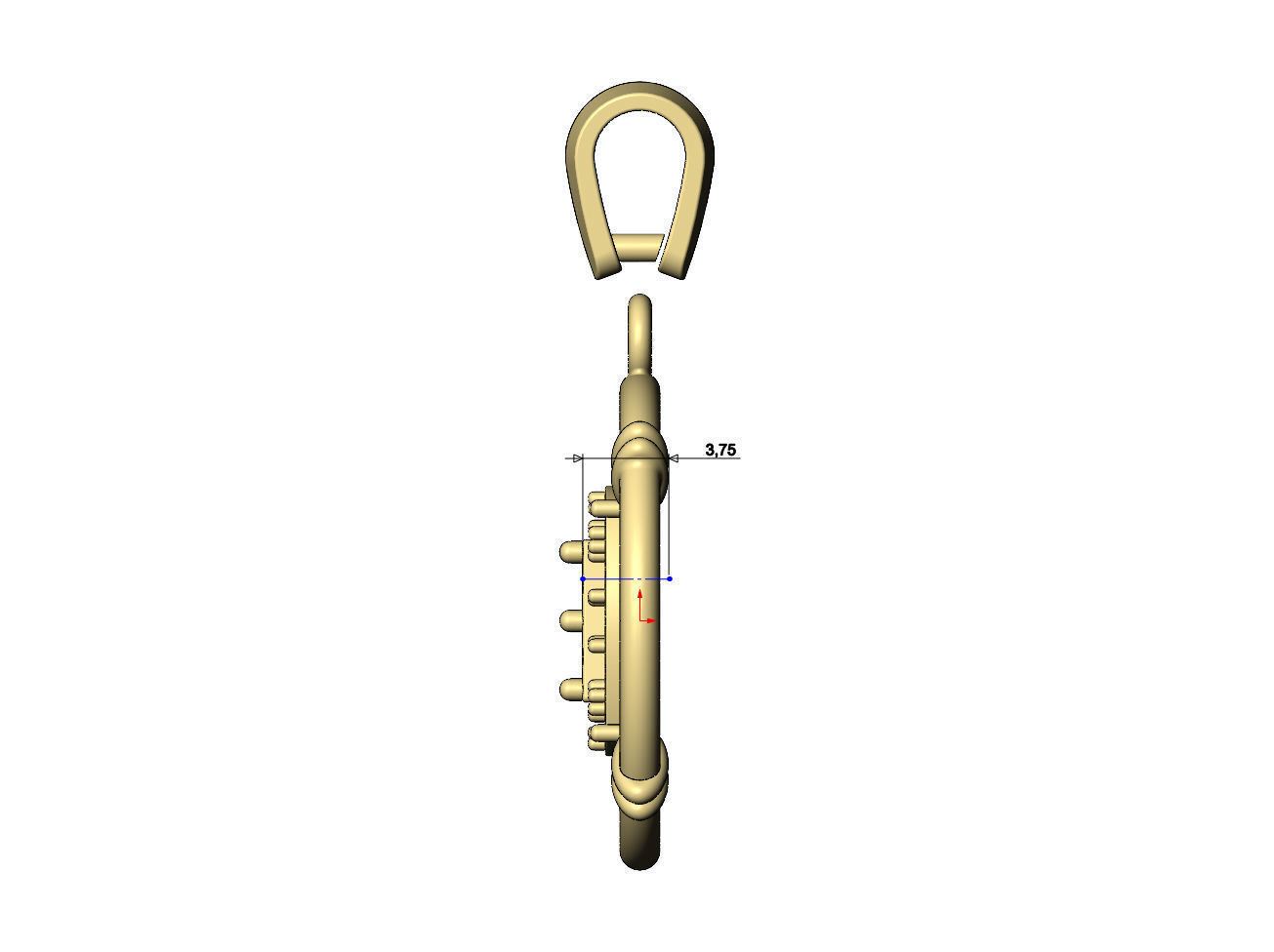 Diamond square cluster linked wire halo coin pendant with bail 3D print model_8