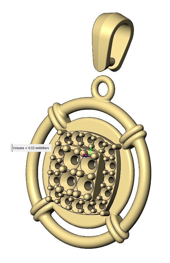 Diamond square cluster linked wire halo coin pendant with bail 3D print model_13