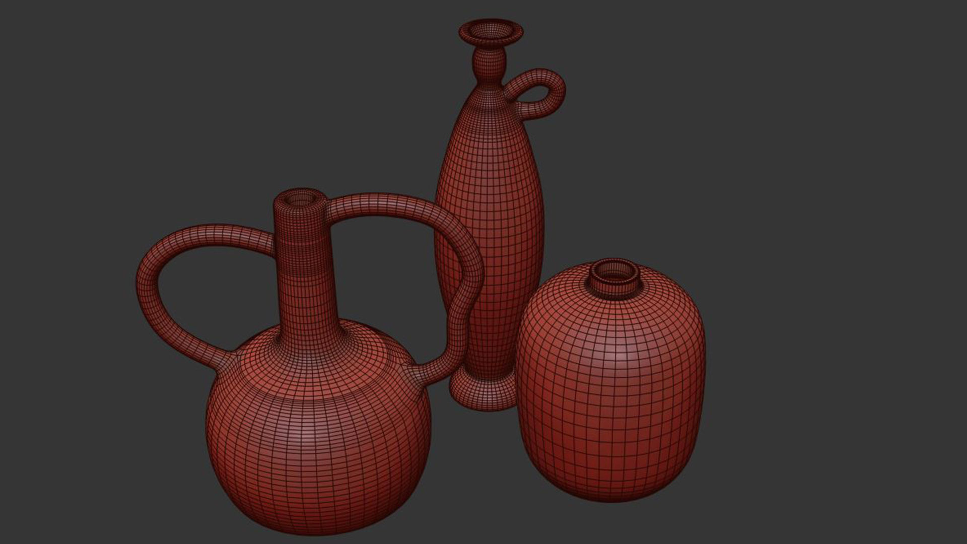 Celvin Black and White Stripe Abstract Resin Vase Collection 3D model_7