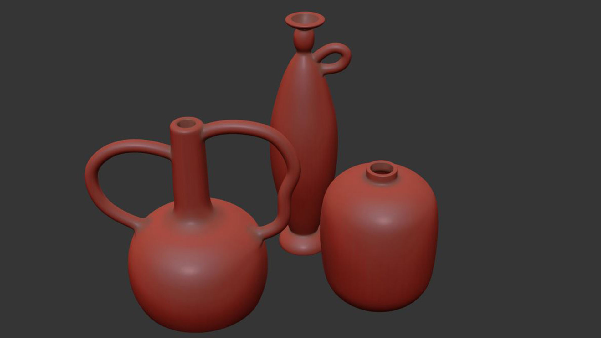 Celvin Black and White Stripe Abstract Resin Vase Collection 3D model_6